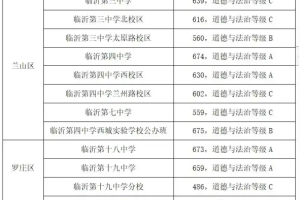 山东省临沂市2025中考各学校录取分数线